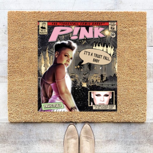 Discover P!nk Comic Coir Doormats, P!nk Trustfall World Tour Album Graphic Coir Doormats