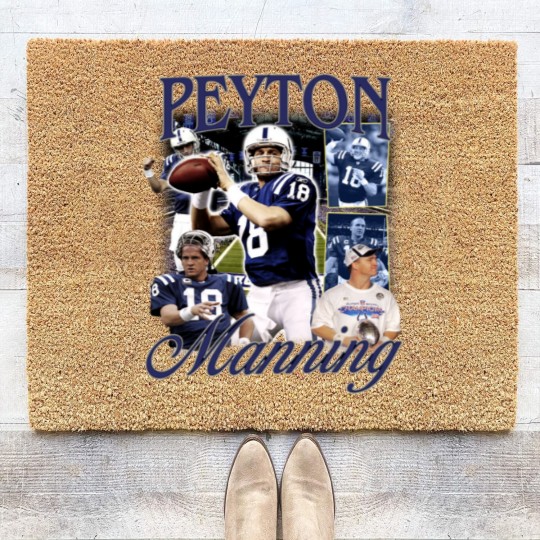 Discover Vintage 90s Graphic Style Peyton Manning Coir Doormats
