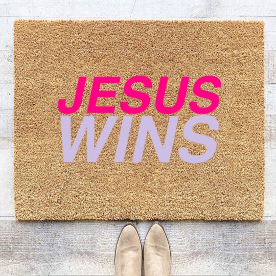 Discover Jesus Wins Coir Doormats