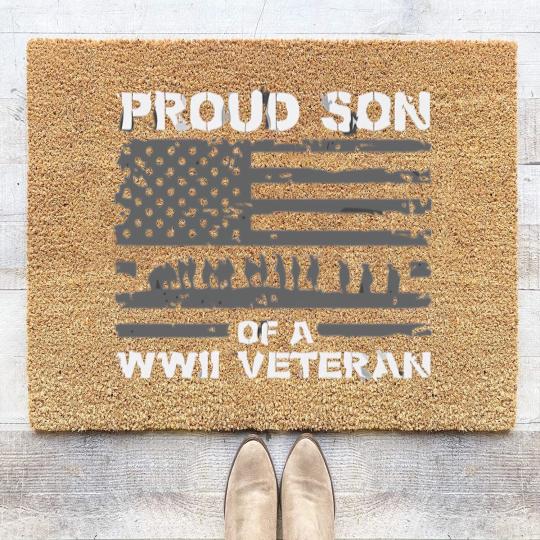 Discover Proud Son Of A Wwii Veteran Coir Doormats For Men Coir Doormats
