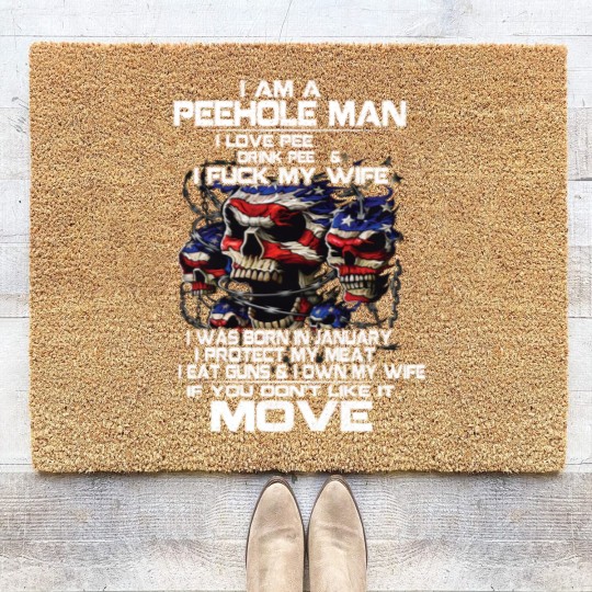 Discover i am a peehole man Coir Doormats