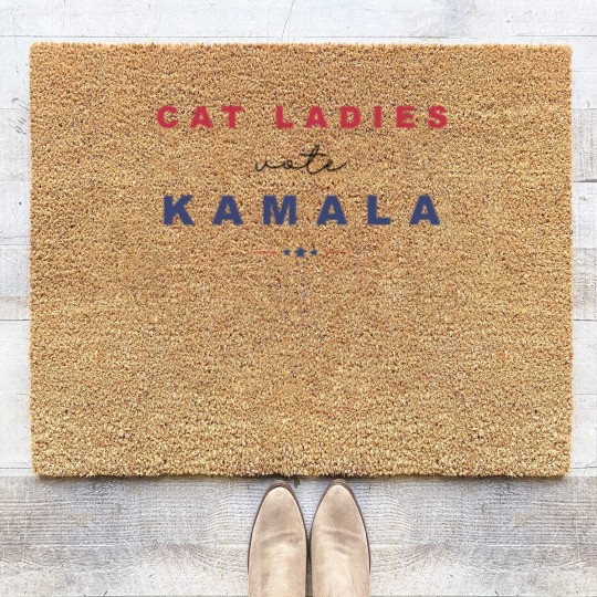 Discover Childless Cat Lady Coir Doormats, Kamala Harris Coir Doormats, Social Democrat Coir Doormats, Cat Lady Kamala