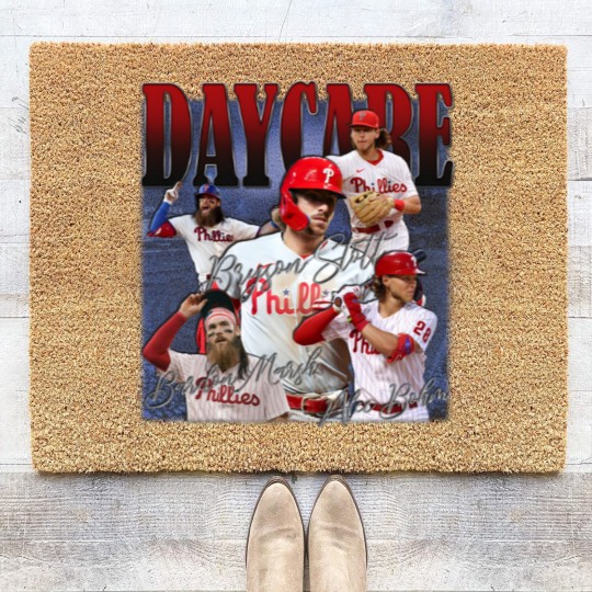 Discover Vintage 90s Daycare Baseball Coir Doormats , Bryson Stott Alec Bohm Brandon Marsh