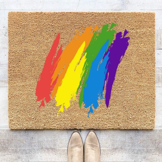 Discover Abstract colorful rainbow LGBTQ Coir Doormats