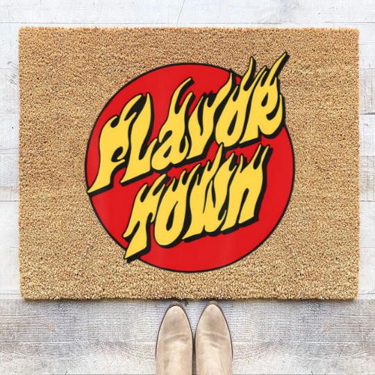 Discover welcome to flavortown mayor of flavor town funny meme Coir Doormats