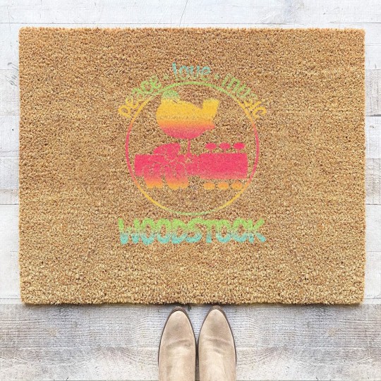 Discover Woodstock Rainbow Peace Love & Music Adult Coir Doormats