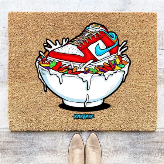 Discover Fruity Pebbles Dunk Sneaker Match Red Fruity Pebbles Bowl3 Coir Doormats
