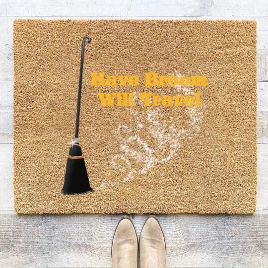 Discover Funny Have Broom Will Travel Halloween Coir Doormats