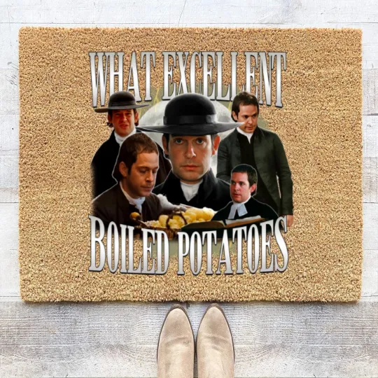 Discover Retro Boiled Potatoes Coir Doormats, Jane Austen Coir Doormats, Pride and Prejudice Coir Doormats Coir Doormats