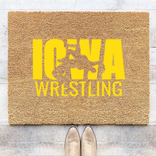 Discover Iowa Wrestling Freestyle Wrestler Gift The Hawkeye Coir Doormats