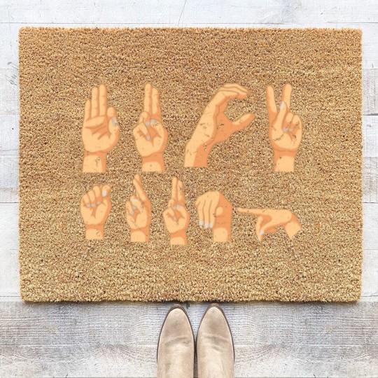 Discover ASL American Sign Language Fuck Trump Funny Coir Doormats