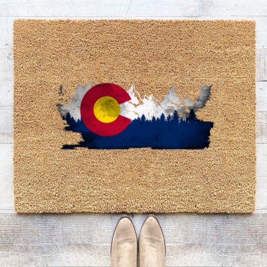 Discover Cute Family Gift Colorado State Flag Coir Doormats