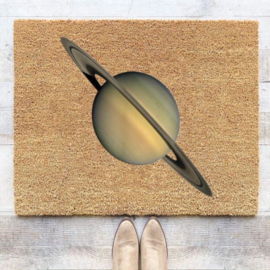 Discover Saturn Print Cool Space Coir Doormats