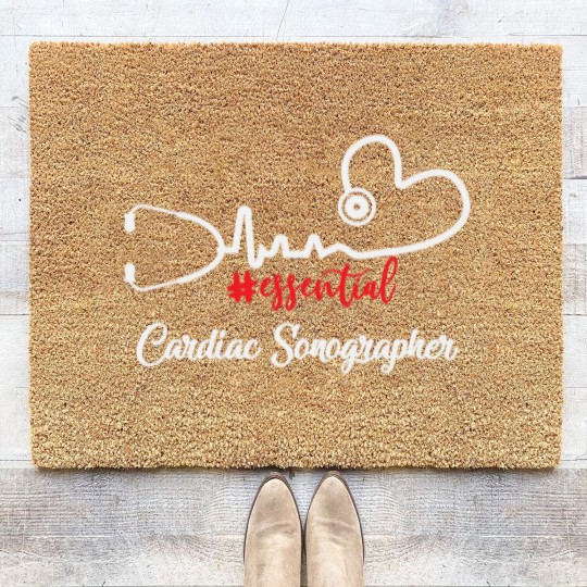 Discover Essential Cardiac Sonographer Heartbeat Gift For N Coir Doormats