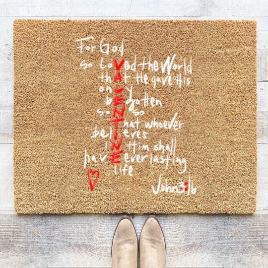 Discover John 3 16 Valentine Coir Doormats