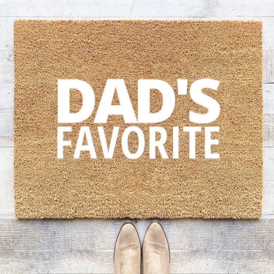 Discover DAD'S FAVORITE (in white letters) Coir Doormats