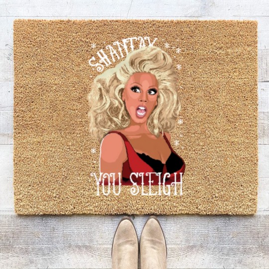 Discover Shantay You Sleigh Christmas Jumper  Drag Queen Ladies Red Xmas Sweater Coir Doormats