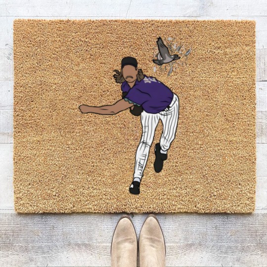 Discover Randy Johnson Hits A Bird Coir Doormats