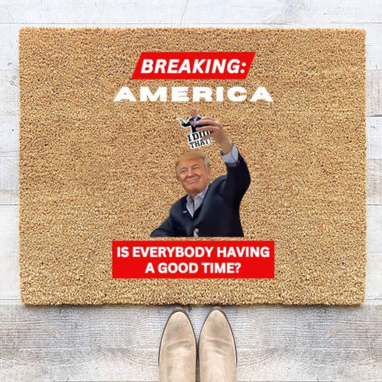 Discover BREAKING AMERICA Anti-Trump Tariffs HANDS OFF 2025 Protest Coir Doormats