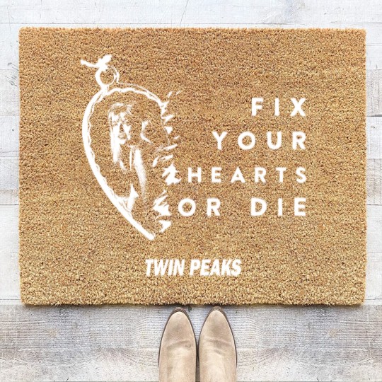 Discover Fix Your Hearts or Die Coir Doormats, Unisex Coir Doormats, Twin Peaks Coir Doormats, David Lynch Coir Doormats, TV Show Fans Coir Doormats