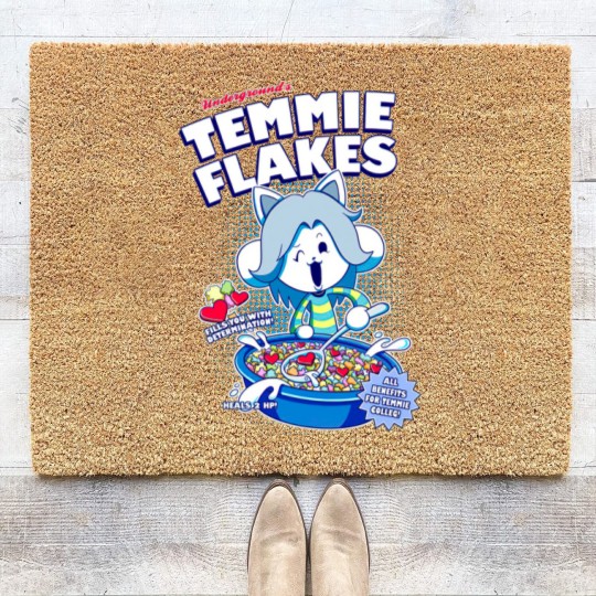 Discover Temmie Flakes! - Undertale - Coir Doormats