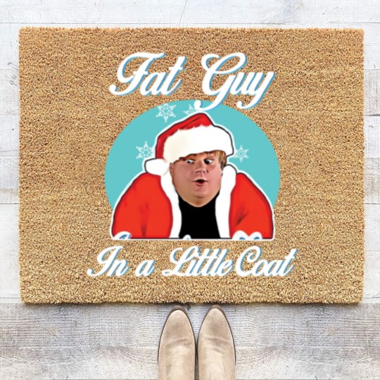 Discover Santa Tommy Boy fat guy in a little coat Christmas Coir Doormats
