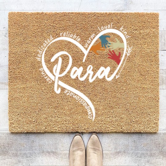 Discover Para Heart Paraprofessional Educator Paraeducator Coir Doormats
