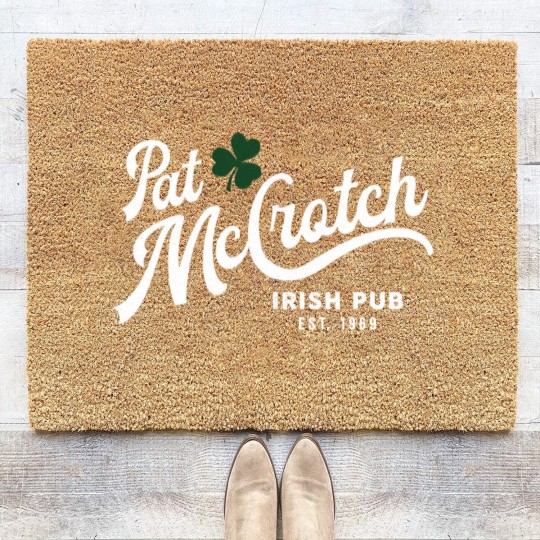 Discover Pat Mccrotch Coir Doormats | Saint Patrick's Day Funny Unisex Coir Doormats | Pat My Crotch