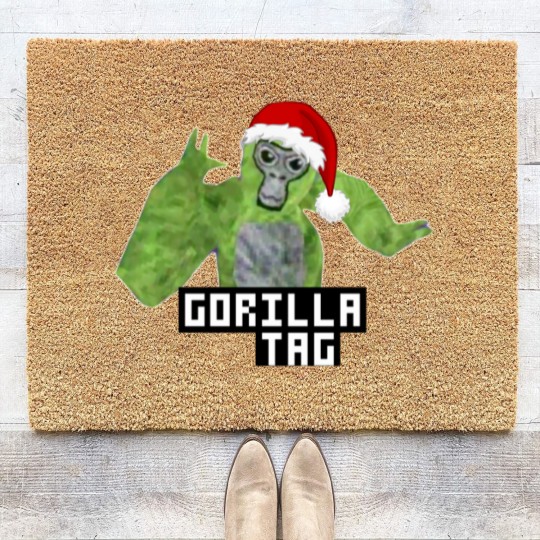 Discover Gorilla Tag Green Santa Hat Gorilla  png Coir Doormats