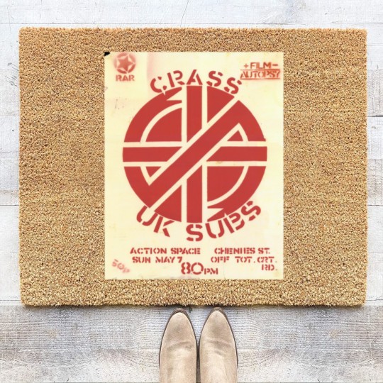 Discover Vintage Crass and UK Subs Concert Flyer Poster Coir Doormats
