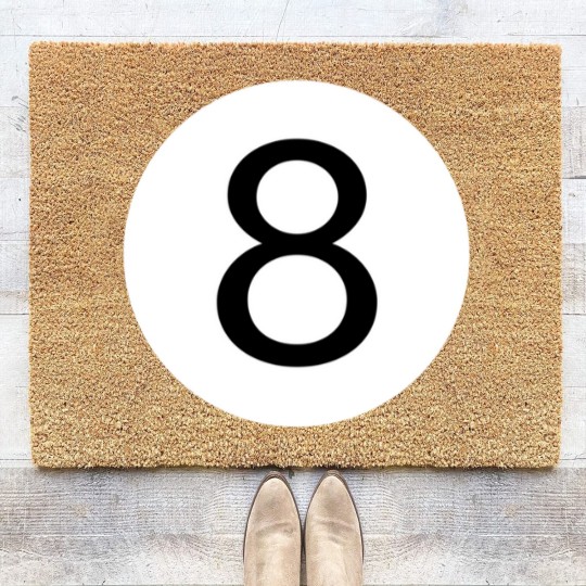 Discover One And Only - Be Unique Be Original - Black 8 Ball Pool Conceptual Design Coir Doormats