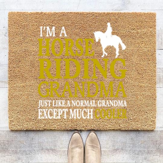 Discover I'm A Horse Riding Grandma Coir Doormats