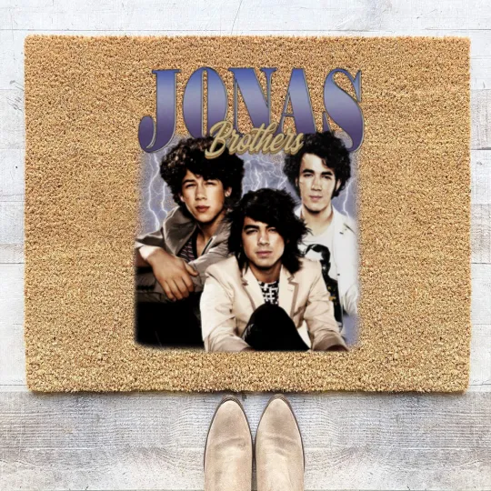 Discover Jonas Brothers 90s Vintage Coir Doormats, Jonas Brothers Bootleg Coir Doormats, Jonas Brothers Coir Doormats