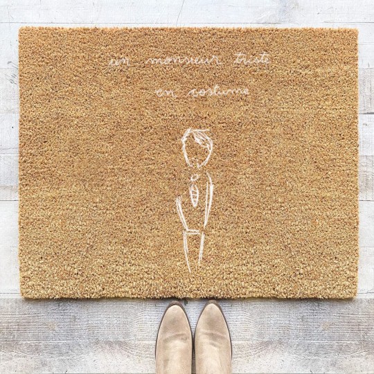 Discover A Sad Man in a Suit Un Monsieur Triste en Costume Patriot Tv Show Designer Coir Doormats