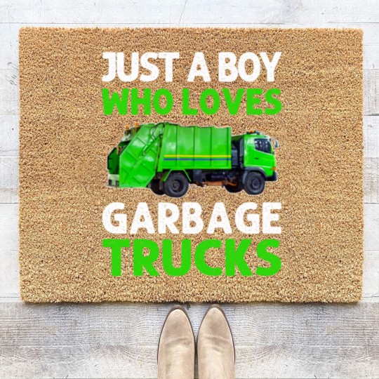 Discover Just A Boy Who Loves Garbage Trucks Coir Doormats