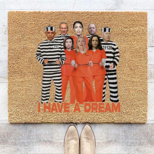 Discover Funny I Have a Dream Biden Obama Clinton Democratic Manacle Unisex Coir Doormats