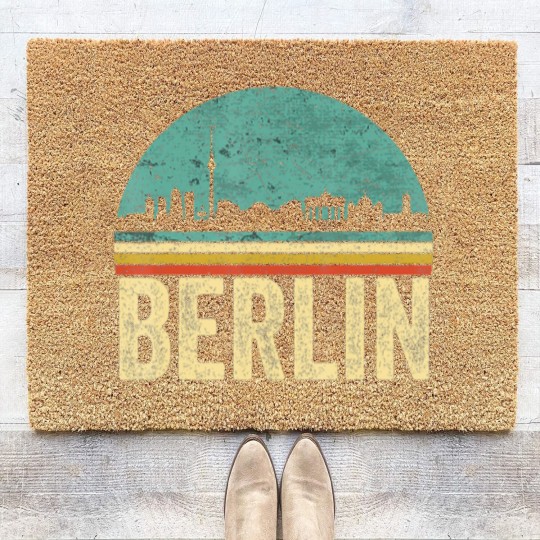 Discover Vintage 80s Retro Berlin Souvenir Skyline Berlin Coir Doormats
