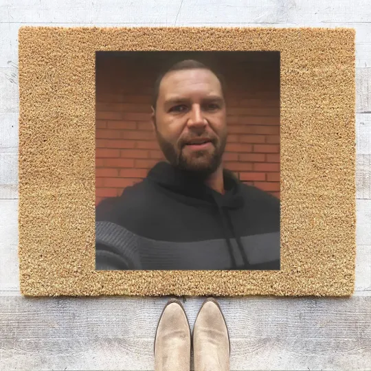 Discover JD Vance George Floyd Meme Coir Doormats, Funny Political Parody Coir Doormats, Satire Coir Doormats, Viral Internet Meme