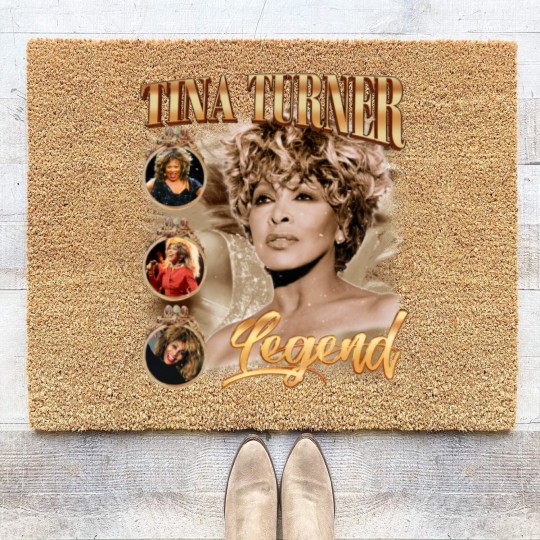 Discover Tina Turner Legend Music Coir Doormats, R.I.P 1939-2023 Tina Turner Rock Retro Vintage Coir Doormats