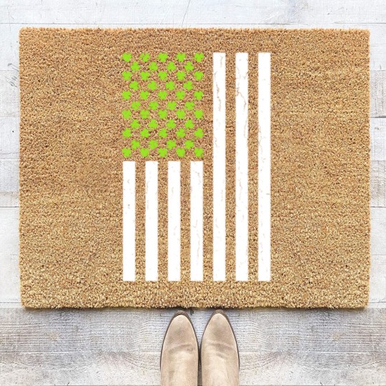Discover Shamrock American Flag Coir Doormats