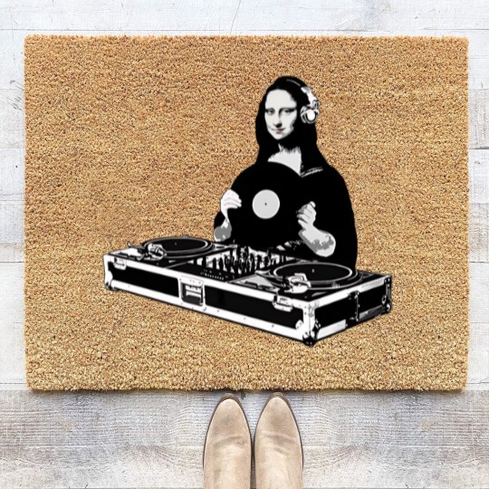 Discover Funny DJ Monalisa Coir Doormats