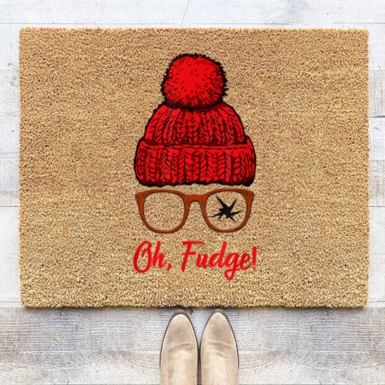 Discover Oh Fudge Funny Christmas Candies Geek Nerd Coir Doormats