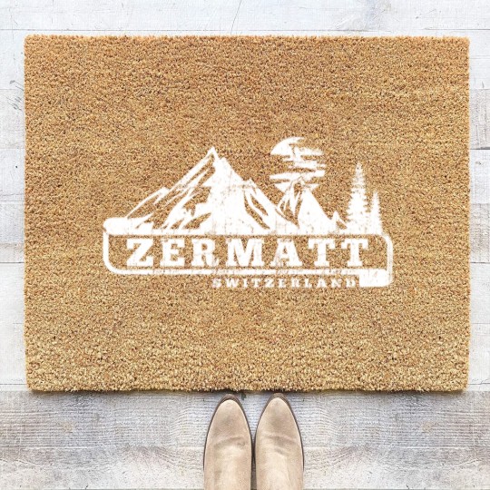 Discover Zermatt Switzerland Coir Doormats