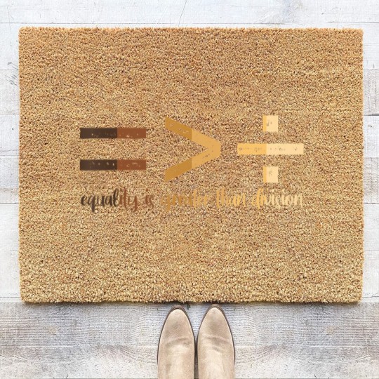 Discover equality is greater than division black history month math t Coir Doormats