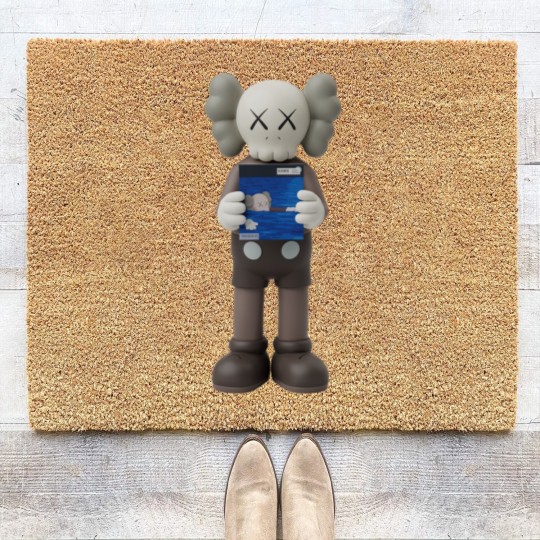 Discover kaws peanut, kaws uniqlos, kaws stuff, kaws friends, kaws summer collection 2024, peanut kaws, kaws vintages, peanut kaws, kaws jaws, kaws blue, kaws pink Coir Doormats