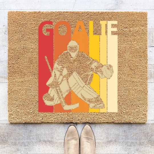 Discover Hockey Goalie T- Coir Doormats Vintage Hockey Goalie T- Coir Doormats Coir Doormats