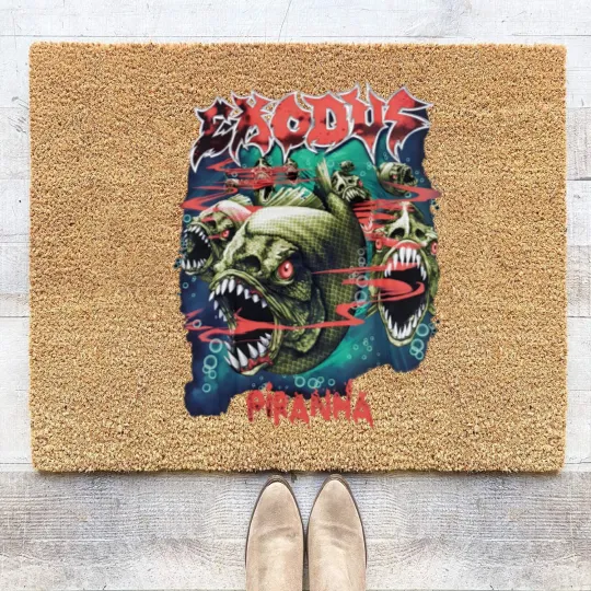 Discover Piranha Exodus Music Band Vintage 90s Coir Doormats
