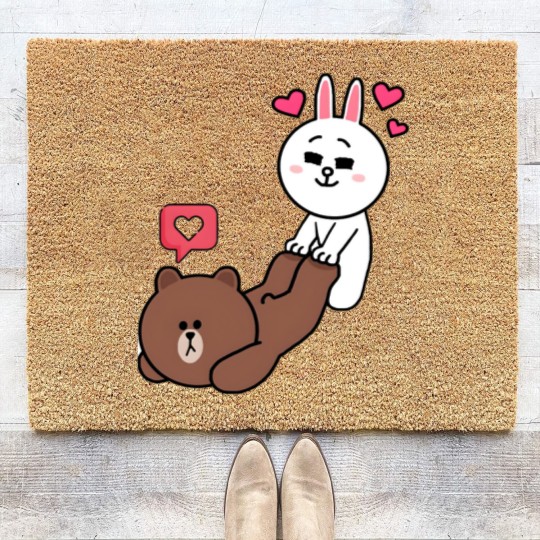 Discover Brown and Cony Love Coir Doormats