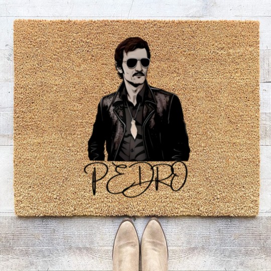Discover Pedro Pascal Fan Coir Doormats Vintage Pedro Pascal tribute Coir Doormats