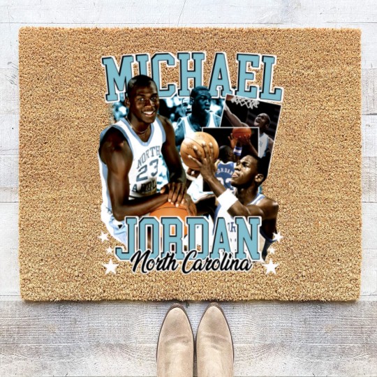 Discover Michael Jordan UNC 90s Style Vintage Bootleg Coir Doormats graphic Coir Doormats